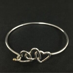 Authentic Preloved TIFFANY&CO. Silver 925 Gold 750 Triple Heart Bracelet